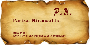 Panics Mirandella névjegykártya